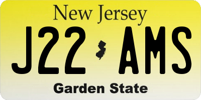 NJ license plate J22AMS