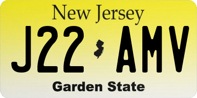 NJ license plate J22AMV