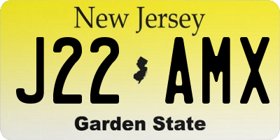 NJ license plate J22AMX