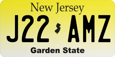 NJ license plate J22AMZ