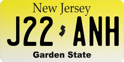 NJ license plate J22ANH