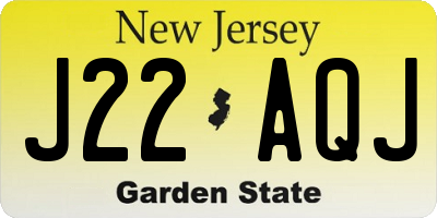 NJ license plate J22AQJ