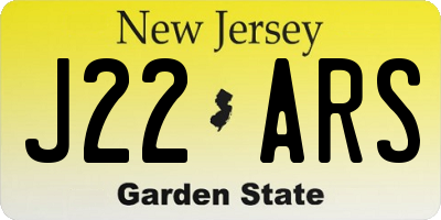NJ license plate J22ARS