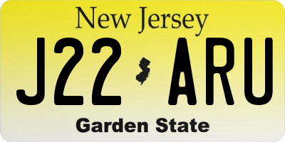 NJ license plate J22ARU