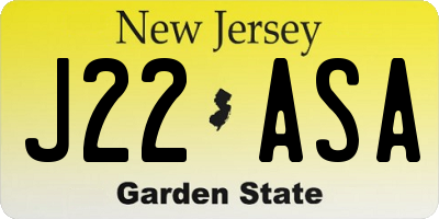 NJ license plate J22ASA