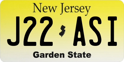 NJ license plate J22ASI
