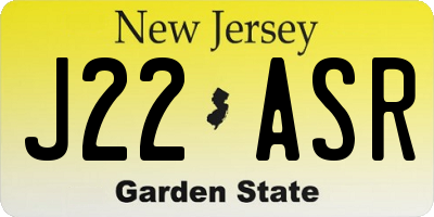 NJ license plate J22ASR