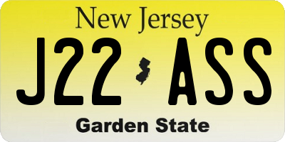 NJ license plate J22ASS