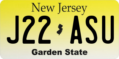 NJ license plate J22ASU