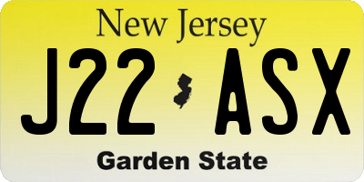 NJ license plate J22ASX