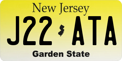 NJ license plate J22ATA