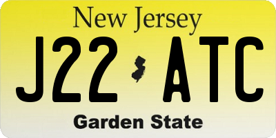 NJ license plate J22ATC