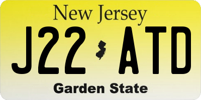 NJ license plate J22ATD