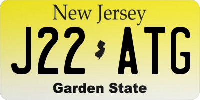 NJ license plate J22ATG