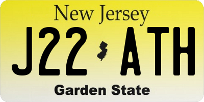 NJ license plate J22ATH