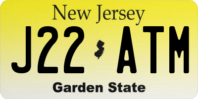 NJ license plate J22ATM