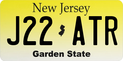 NJ license plate J22ATR