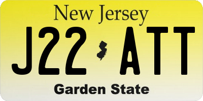 NJ license plate J22ATT