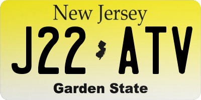 NJ license plate J22ATV