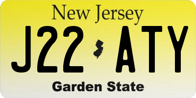 NJ license plate J22ATY