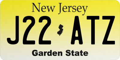 NJ license plate J22ATZ