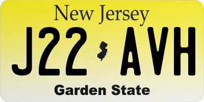 NJ license plate J22AVH