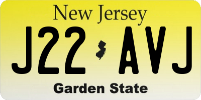 NJ license plate J22AVJ