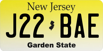 NJ license plate J22BAE
