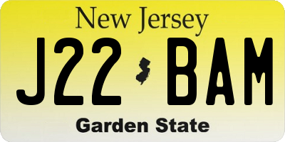 NJ license plate J22BAM