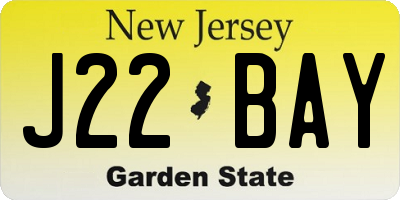 NJ license plate J22BAY