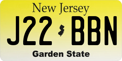 NJ license plate J22BBN