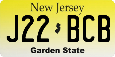 NJ license plate J22BCB