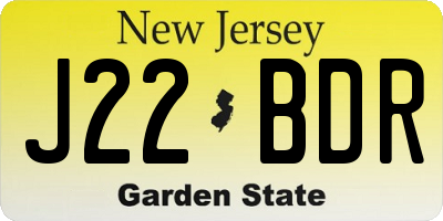 NJ license plate J22BDR