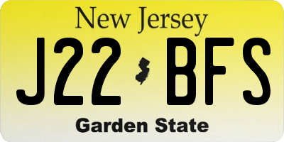 NJ license plate J22BFS
