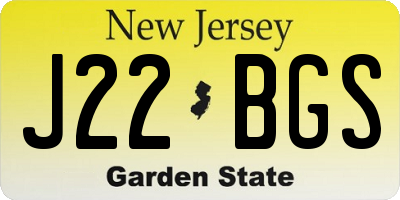 NJ license plate J22BGS