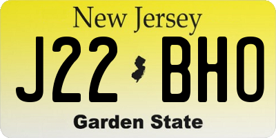 NJ license plate J22BHO