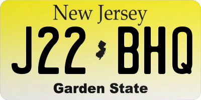 NJ license plate J22BHQ