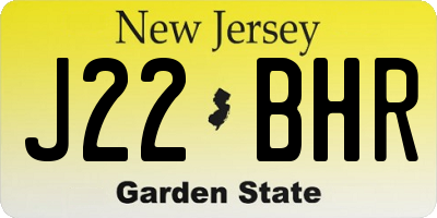 NJ license plate J22BHR
