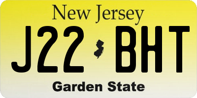 NJ license plate J22BHT