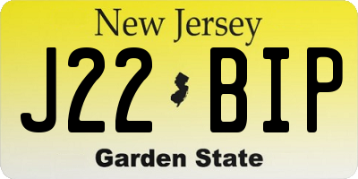 NJ license plate J22BIP