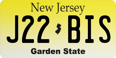 NJ license plate J22BIS