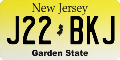 NJ license plate J22BKJ