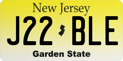 NJ license plate J22BLE