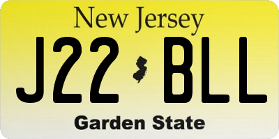 NJ license plate J22BLL