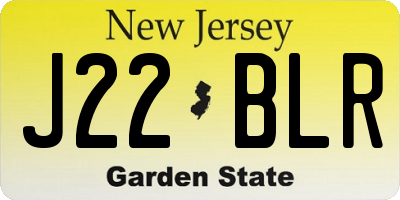 NJ license plate J22BLR