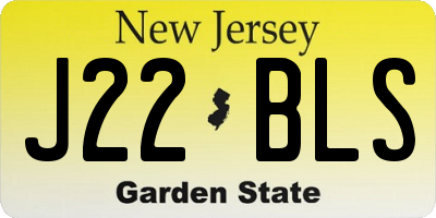 NJ license plate J22BLS