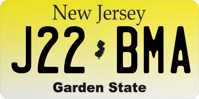 NJ license plate J22BMA