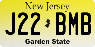 NJ license plate J22BMB