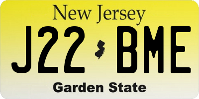 NJ license plate J22BME