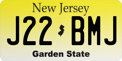 NJ license plate J22BMJ